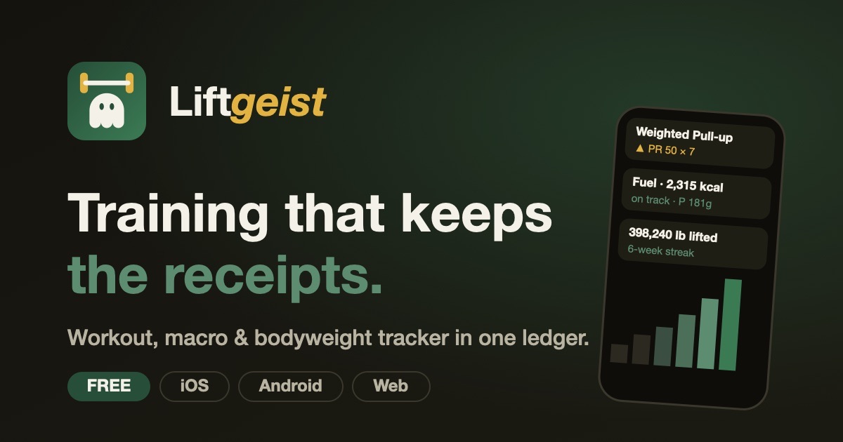 Liftgeist: workout, macro and bodyweight tracker in one ledger